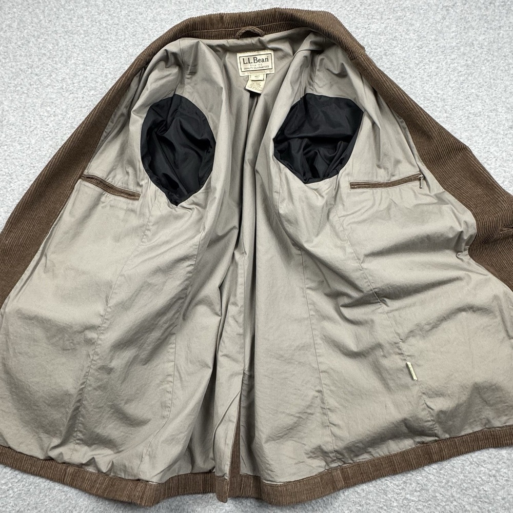 LL Bean Corduroy Blazer Mens 44R Elbow Patches Coat Cotton Wool 0 FKL7 Brown - Picture 3 of 10